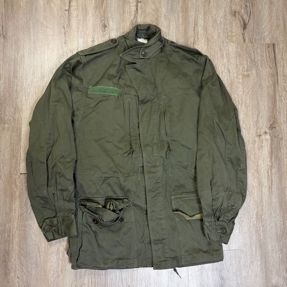 VTG French Army M-64 Field Jacket Olive Green Military Vintage 1968